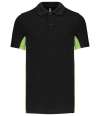 KB232 Flag Polo Shirt Black / Lime colour image